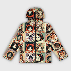 Ветровка с капюшоном женская Кот Алёнка - поп арт, цвет: 3D-черный