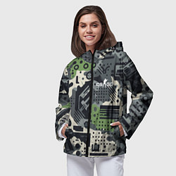 Ветровка с капюшоном женская Counter Strike go - pattern, цвет: 3D-черный — фото 2