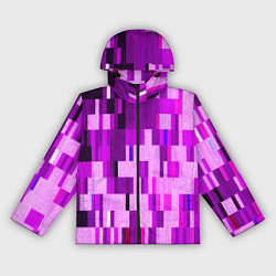 Ветровка с капюшоном женская Розовый глитч, цвет: 3D-черный