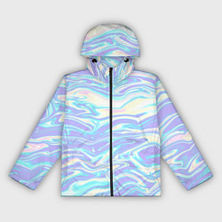 Ветровка с капюшоном женская Абстрактные извилистые линии, цвет: 3D-черный