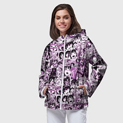 Ветровка с капюшоном женская Ahegao cartoon, цвет: 3D-белый — фото 2