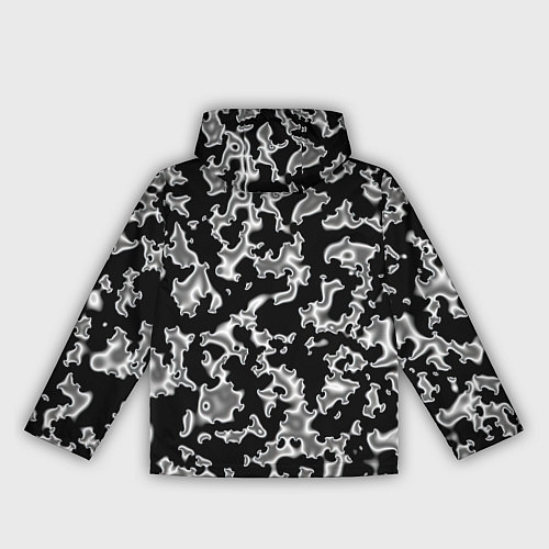 Женская ветровка Капли жидкого металла - камуфляж на чёрном / 3D-Черный – фото 2