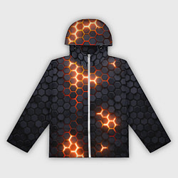 Ветровка с капюшоном женская Неоновый желтый, цвет: 3D-белый