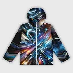 Ветровка с капюшоном женская Космос - футуризм, цвет: 3D-белый