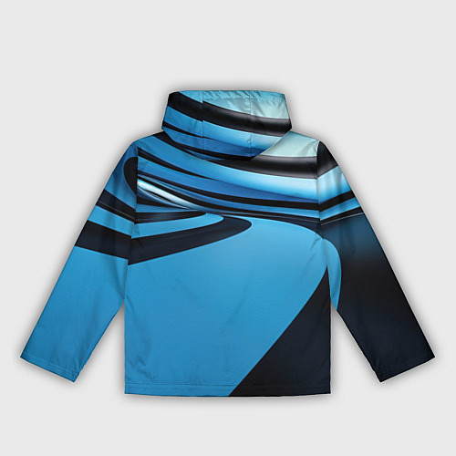 Женская ветровка Черная и синяя абстракция в виде волн / 3D-Черный – фото 2