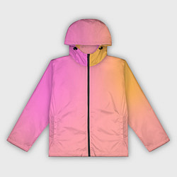 Ветровка с капюшоном женская Розово-желтый градиент, цвет: 3D-черный