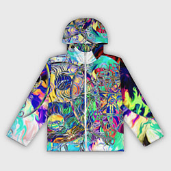 Ветровка с капюшоном женская Сплетенные круги Инь Ян, цвет: 3D-белый