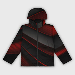 Женская ветровка Красная абстракция с черными линиями