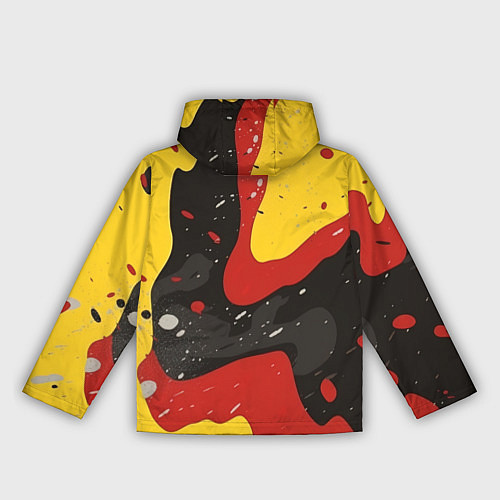 Женская ветровка Красные желтые оранжевые пятна краски абстракция / 3D-Черный – фото 2