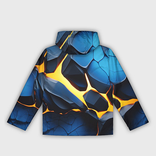 Женская ветровка Желтая лава на синих плитах / 3D-Черный – фото 2