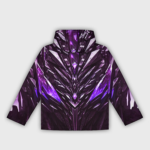 Женская ветровка Фиолетовые кристаллы и камень / 3D-Черный – фото 2