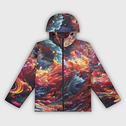 Ветровка с капюшоном женская Многоцветный дым, цвет: 3D-черный