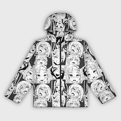 Ветровка с капюшоном женская Ahegao узор, цвет: 3D-черный