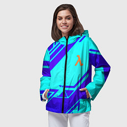 Ветровка с капюшоном женская Half life фримен гейм, цвет: 3D-черный — фото 2