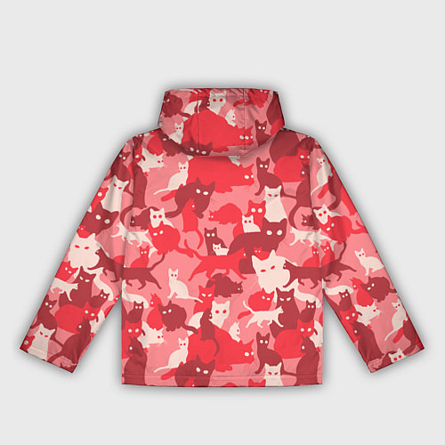Женская ветровка Розовый кошачий комуфляж / 3D-Черный – фото 2