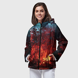 Ветровка с капюшоном женская Абстрактный взрыв, цвет: 3D-черный — фото 2
