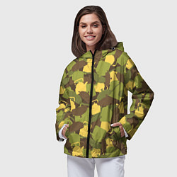 Ветровка с капюшоном женская Кухонная посуда - камуфляж, цвет: 3D-черный — фото 2