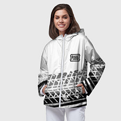 Ветровка с капюшоном женская PUBG online game, цвет: 3D-белый — фото 2