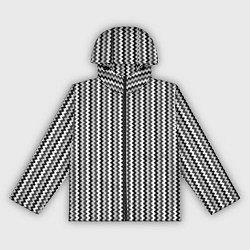 Ветровка с капюшоном женская Волнистые полосы серый, цвет: 3D-черный