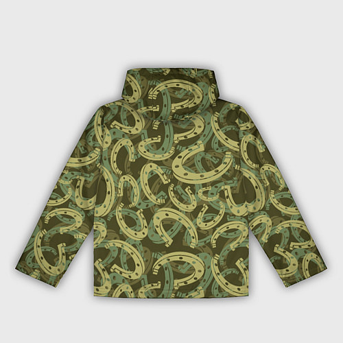 Женская ветровка Подковы - камуфляж / 3D-Черный – фото 2