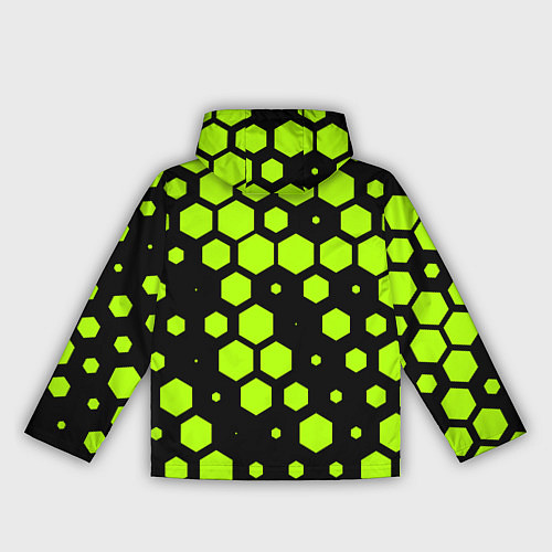 Женская ветровка Зеленые соты киберпанк / 3D-Черный – фото 2