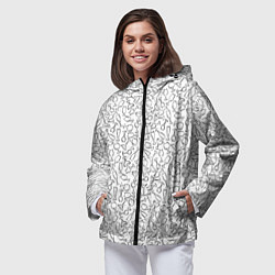 Ветровка с капюшоном женская Бокалы, цвет: 3D-черный — фото 2