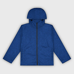 Ветровка с капюшоном женская Текстура синий однотонный, цвет: 3D-черный