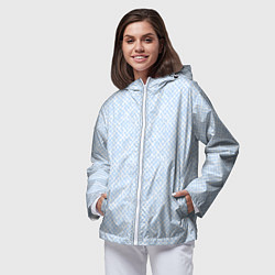Ветровка с капюшоном женская Паттерн бело-голубой, цвет: 3D-белый — фото 2
