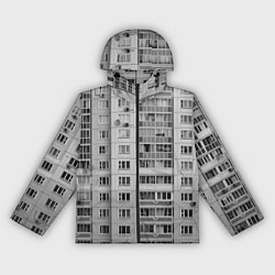 Ветровка с капюшоном женская Эстетика панельки, цвет: 3D-черный