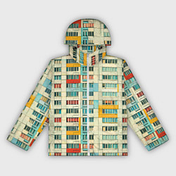 Ветровка с капюшоном женская Яркая панелька, цвет: 3D-белый