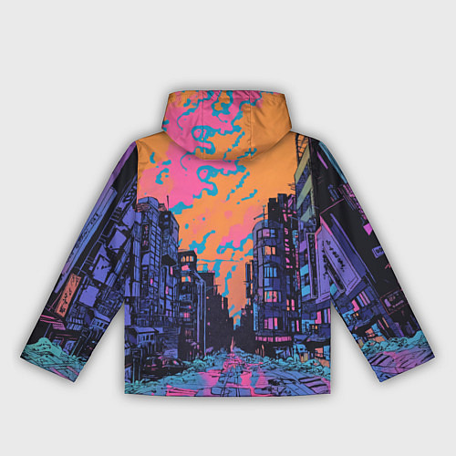 Женская ветровка Киберпанк город в стиле комиксов / 3D-Черный – фото 2
