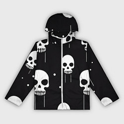 Ветровка с капюшоном женская Слёзы черепов, цвет: 3D-белый