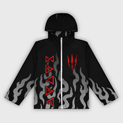 Ветровка с капюшоном женская Ведьмак- языки пламени, цвет: 3D-белый