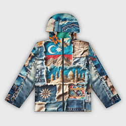 Ветровка с капюшоном женская Пэчворк джинсы в Азербайджане, цвет: 3D-черный