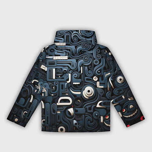 Женская ветровка Паттерн-узор из толстых линий / 3D-Черный – фото 2