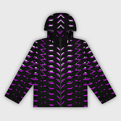 Ветровка с капюшоном женская Розово-белые полосы на чёрном фоне, цвет: 3D-черный