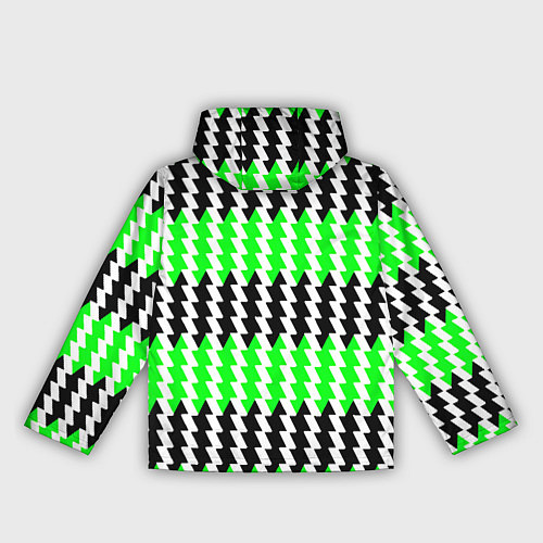 Женская ветровка Вертикальные чёрно-зелёные полосы / 3D-Черный – фото 2