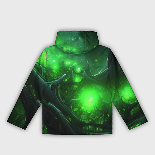 Женская ветровка Зеленая кислотная яркая неоновая абстракция / 3D-Черный – фото 2