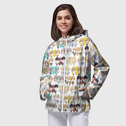 Ветровка с капюшоном женская Королева со скальпелем, цвет: 3D-белый — фото 2