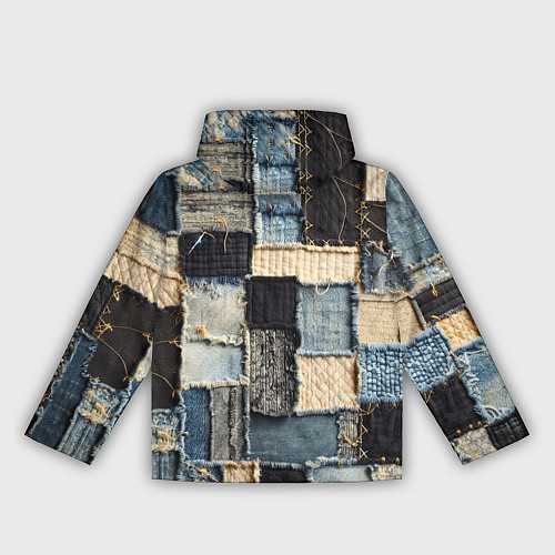 Женская ветровка Заплатки пэчворк на джинсе / 3D-Черный – фото 2