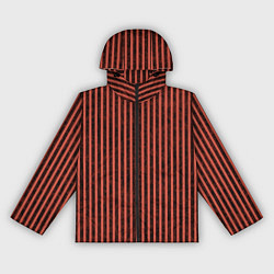 Ветровка с капюшоном женская Тёмный коралловый полосы, цвет: 3D-черный
