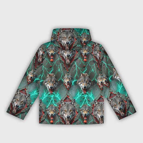 Женская ветровка Эпичный паттерн из волков / 3D-Черный – фото 2