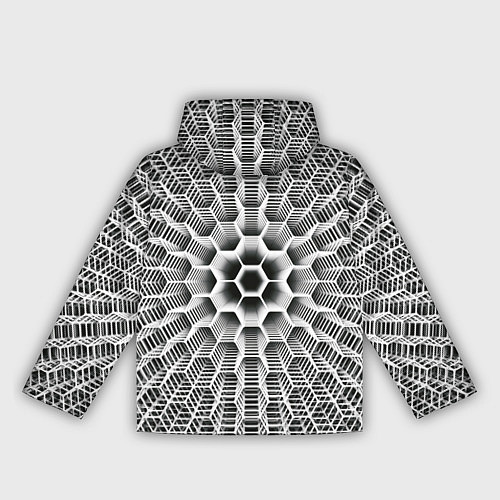 Женская ветровка Бесконечный гексагональный каркас / 3D-Черный – фото 2