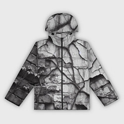 Ветровка с капюшоном женская Кирпичная стена с облупившейся штукатуркой и плющо, цвет: 3D-черный