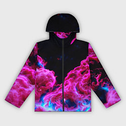 Ветровка с капюшоном женская Розовый густой туман - inferno pink, цвет: 3D-черный