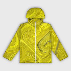 Ветровка с капюшоном женская Желтая абстракция, цвет: 3D-белый