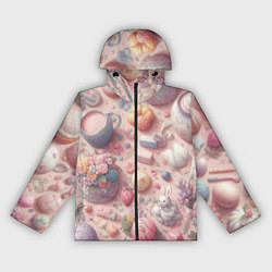 Ветровка с капюшоном женская Акварельный фон в пастельных тонах, цвет: 3D-черный