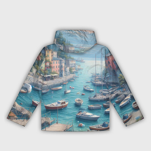 Женская ветровка Гавань с лодками / 3D-Черный – фото 2