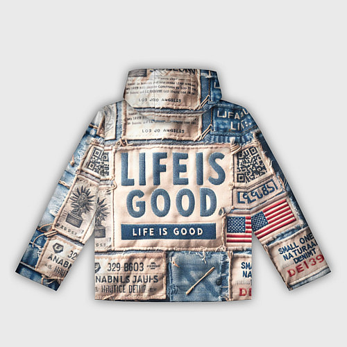 Женская ветровка Жизнь прекрасна- пэчворк / 3D-Черный – фото 2