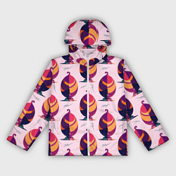 Ветровка с капюшоном женская Абстракция листок, цвет: 3D-белый